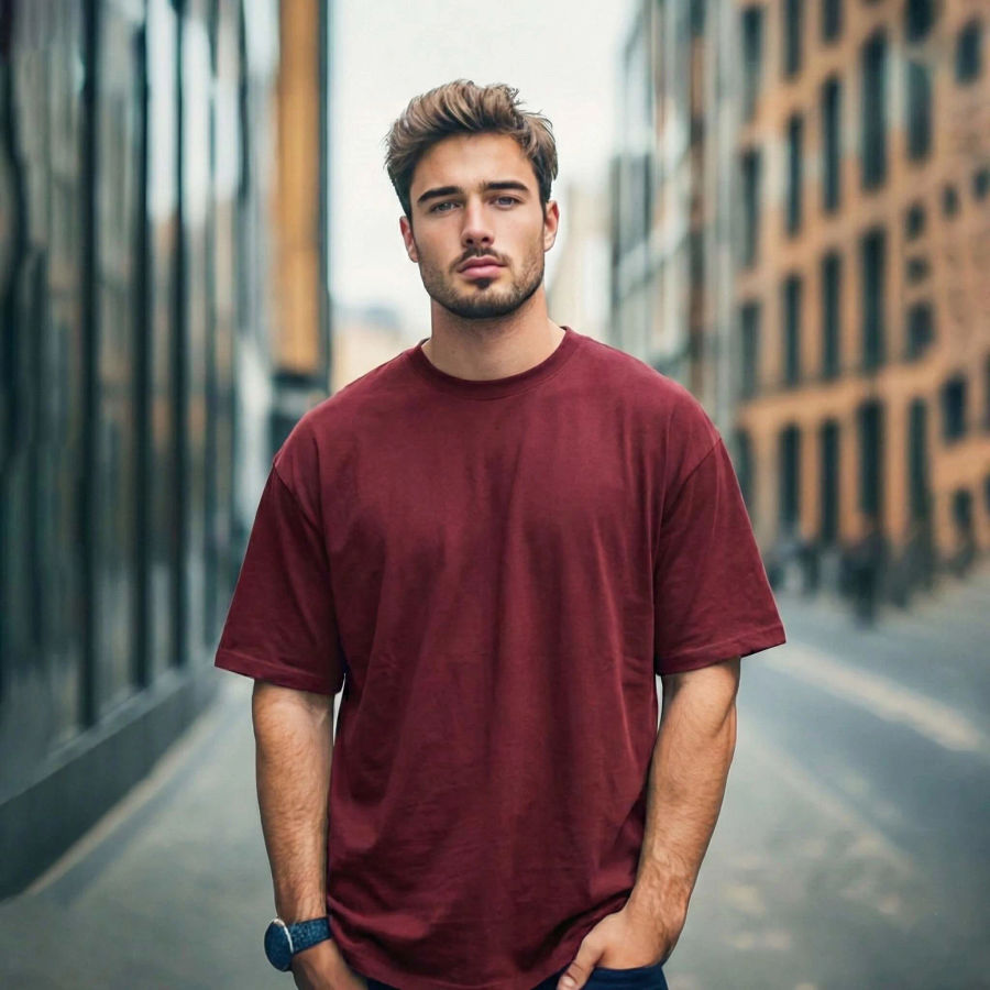 Solid dropshoulder T-shirt