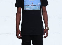 Greetings Long Line T Shirt Black