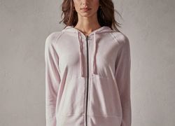 James Perse Vintage French Terry Zip Hoodie - 1 / Oxford Pink Pigment / Cotton