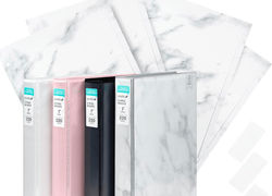 Yoobi 1 Inch Marble Binder & 8-Tab Marble Binder Divider Set