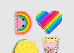 Mini Puffy Notebooks, 4 Pack