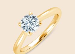 Arch Cross Round Ring - Gelb / 14k Gold / 47