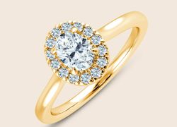 Hyacinth Oval Halo Ring - Gelb / 14k Gold / 47