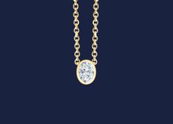 Bezel Oval Kette - Gelb