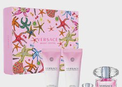 Versace Bright Crystal 3.0oz EDT & 3.4oz BL & 3.4oz SG & .17oz Mini