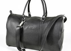 Leather Travel or Sports Bag, 20L Capacity – Black