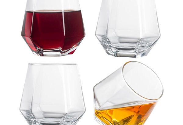 Diamond Whiskey Glasses Gift, Set of 4