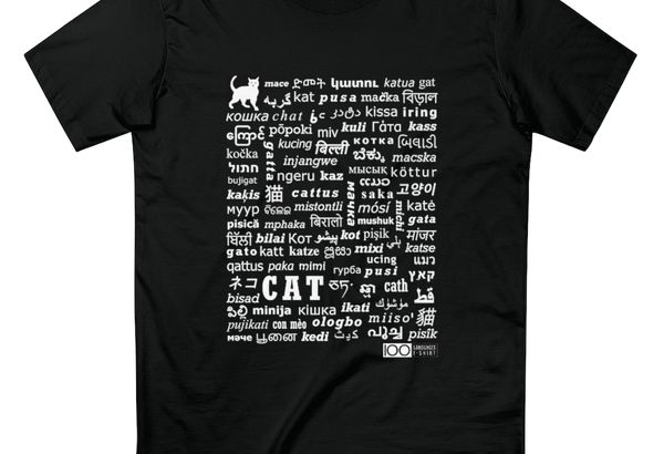 Men’s Cat Tee – white print