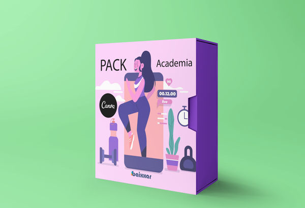 Pack 300+ Gráficos Editáveis CANVA & .PSD Para Academia