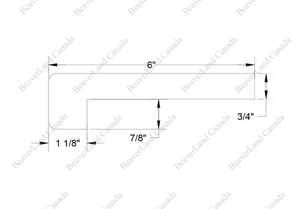 Special Order Nosing 6”*3/4”*8ft Square Edge with Return…