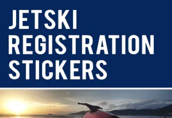 Jet ski Registration Stickers Custom Made Decals