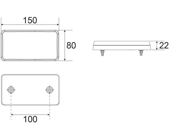 LED Stop/Tail/Ind Lamp 12V With 400mm Lead (Pkt 2) - 1824