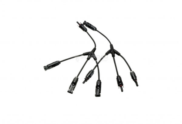 Conector MC4 con cable para paneles solares 3 entradas