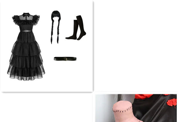 Addams Wednesday Movie Costumes for Girls - Skirt / 120