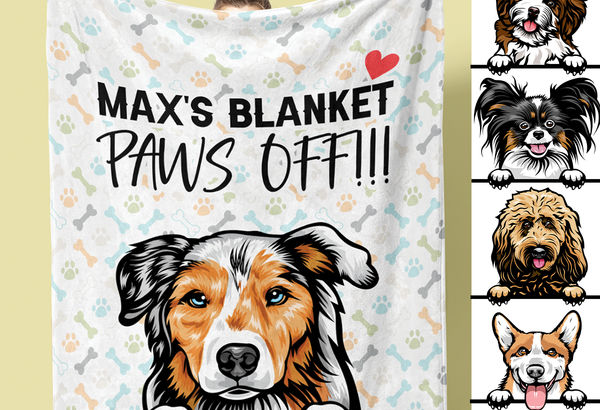 Personalized Dog Blanket - Micro Fleece / Large 60" x 80" /…