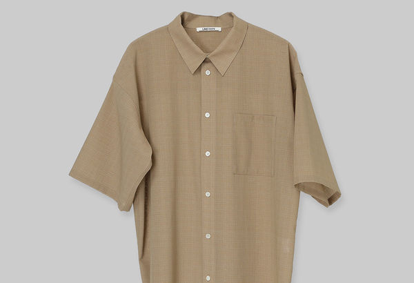 SHEER HALF SLEEVE SHIRT - BEIGE / F