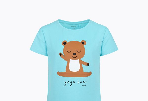 T-shirt z krótkim rękawem dla dziewczynki, z motywem yogi,…