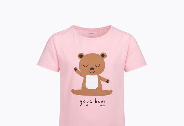 T-shirt z krótkim rękawem dla dziewczynki, z misiem,…