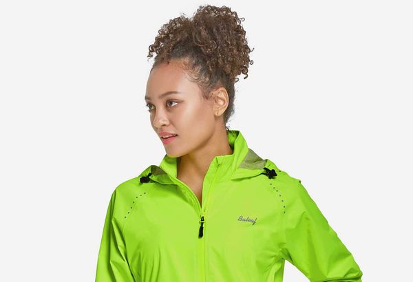 Women's Waterproof Cycling Rain Jacket - Rose Red / 2XL