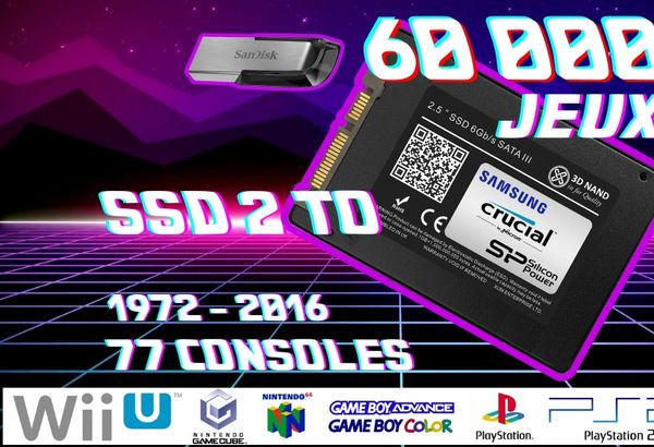 Disque SSD Interne ou USB 2To avec plus de 60 000 Jeux