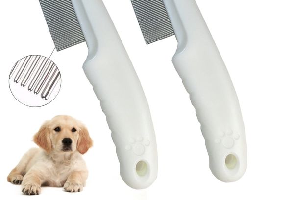 2 Pc Stainless Pet Flea Comb Brush Dogs Cats Grooming Pro…