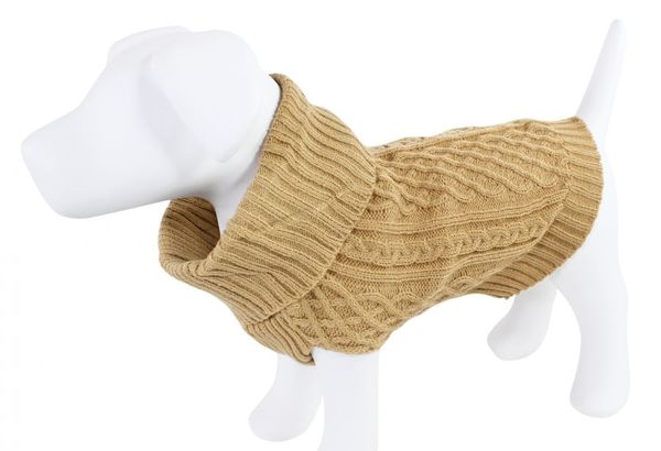 Luvable Friends Dogs and Cats Cableknit Pet Sweater, Camel,…