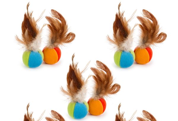 SmartyKat Flutter Balls Plush Catnip and Feather Cat Toys…