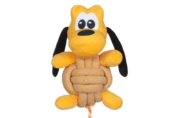DISNEY MICKEY AND FRIENDS: Pluto Plush Rope Ball Squeaker…