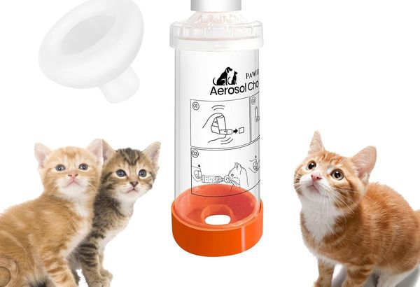 Upgraded Cat Inhaler Spacer with 2 Silicone Masks –…