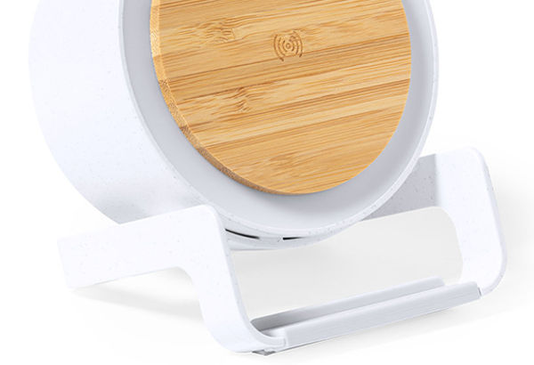 Lampe avec speaker bluetooth et chargeur sans fil intégrés…