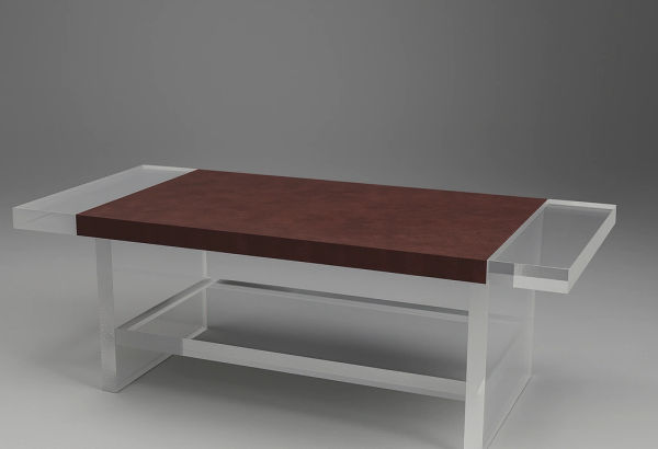 Leather Wrap Coffee Table Showroom Sample