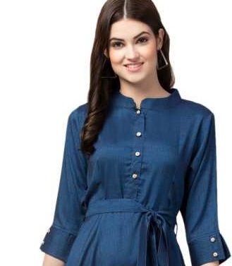 Women Fit and Flare Blue Dress Special price