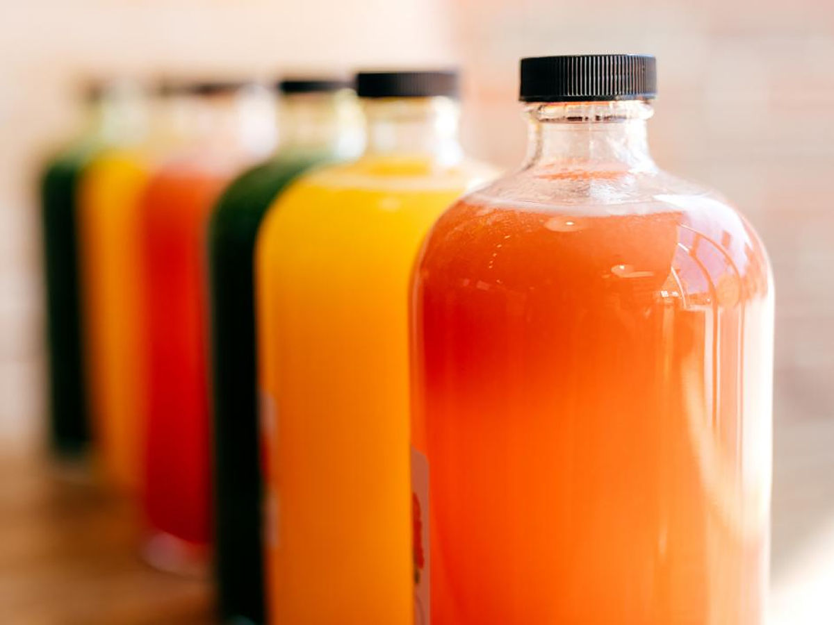 colorful fruit juices