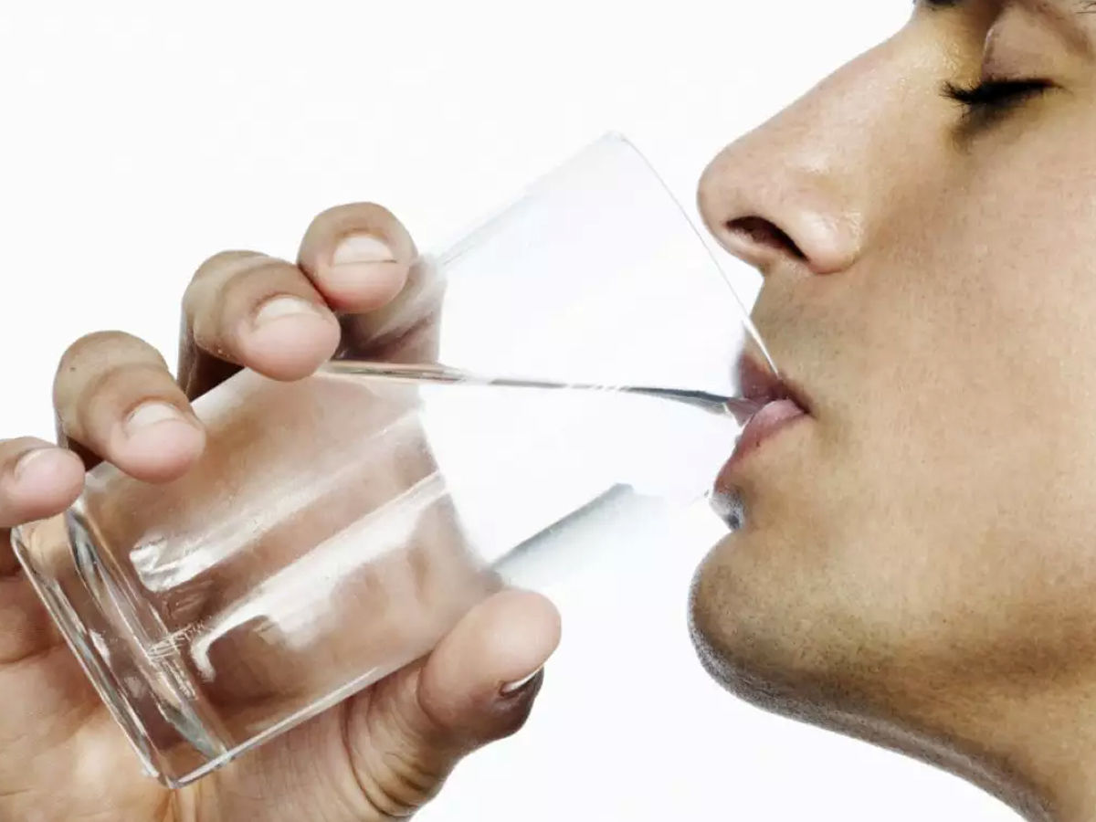 person drinking water