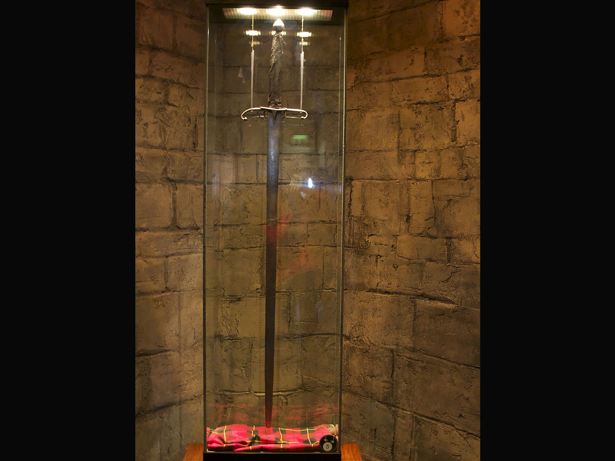 sword of Wallace in glass display