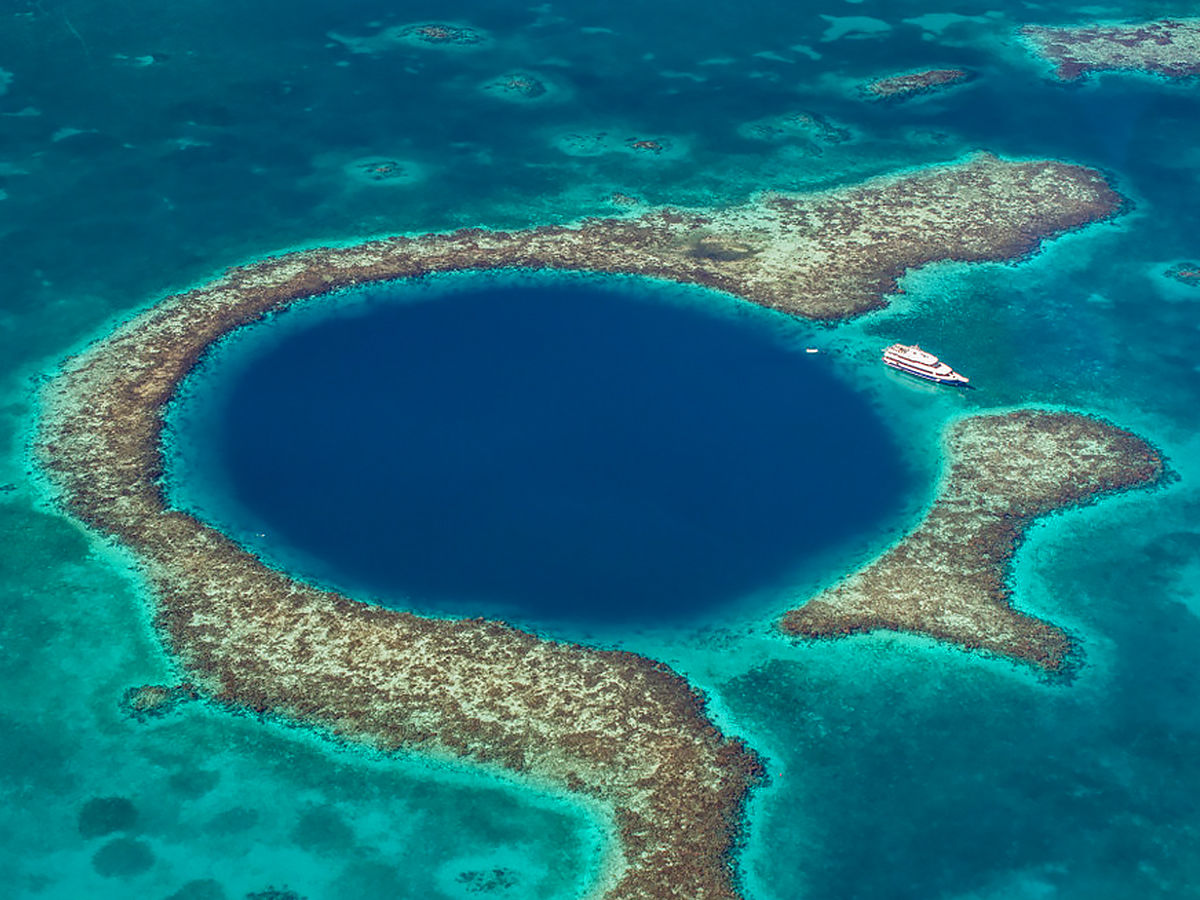 aerial view of great blue hole