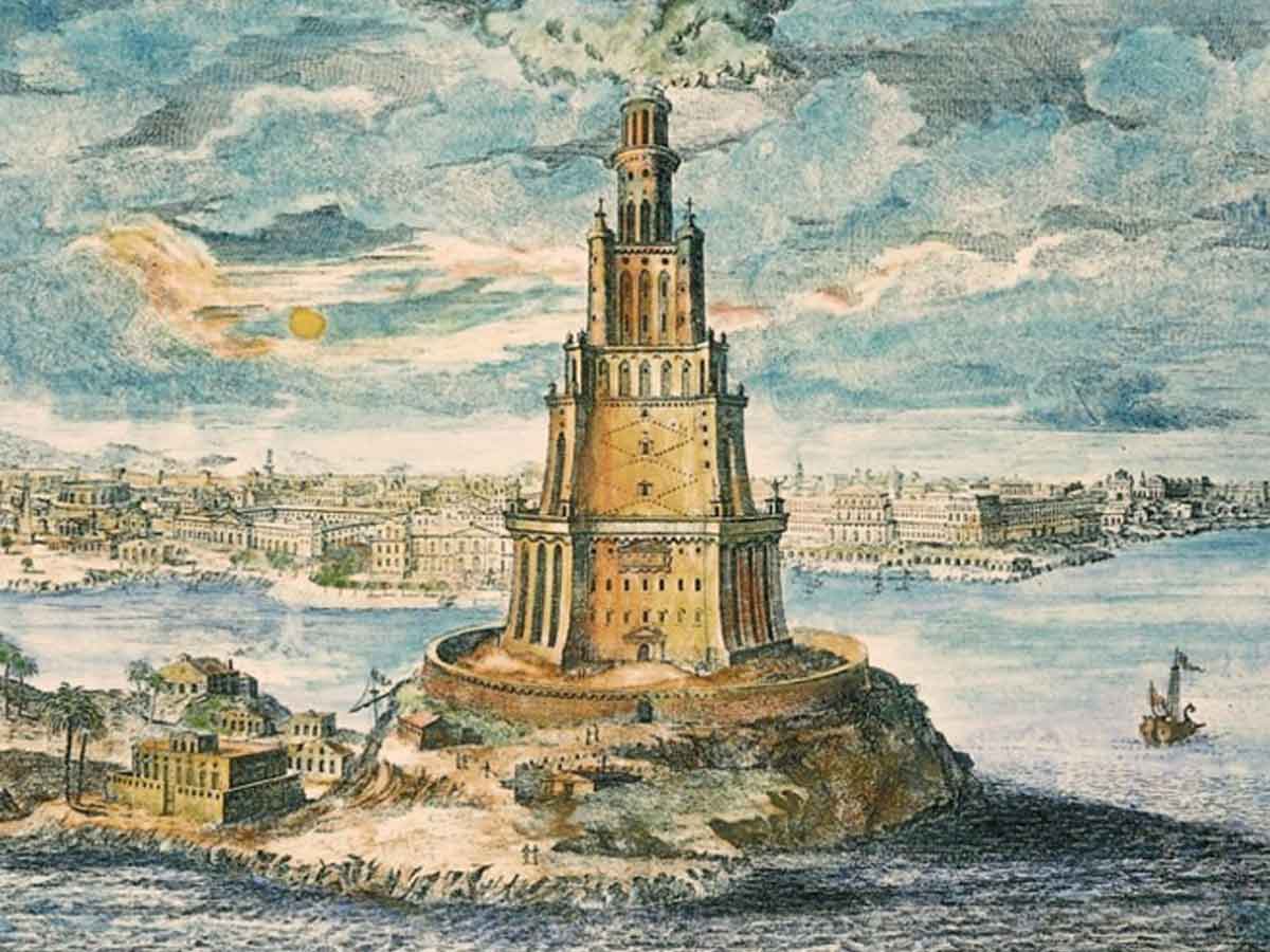 Александрийский маяк рисунок