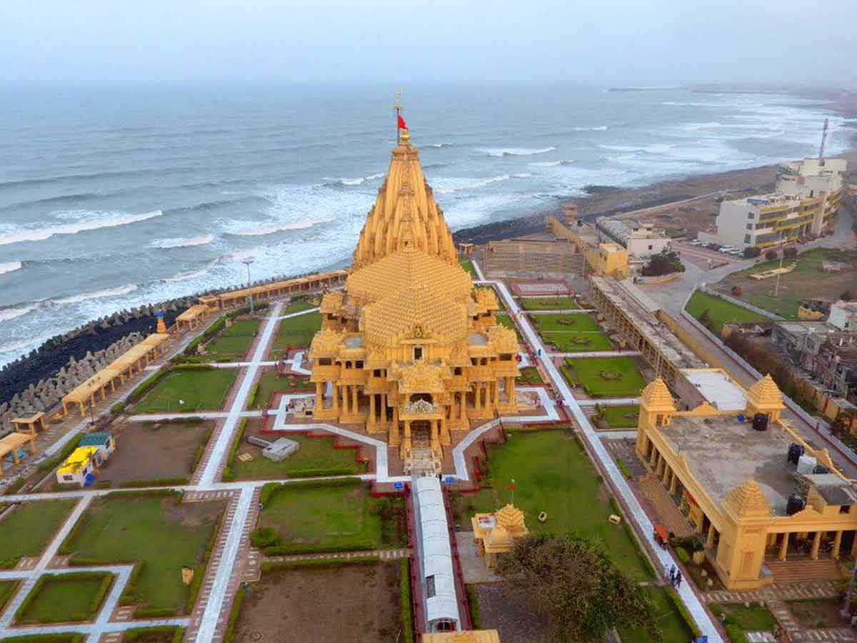 aerial view of Somnath temple