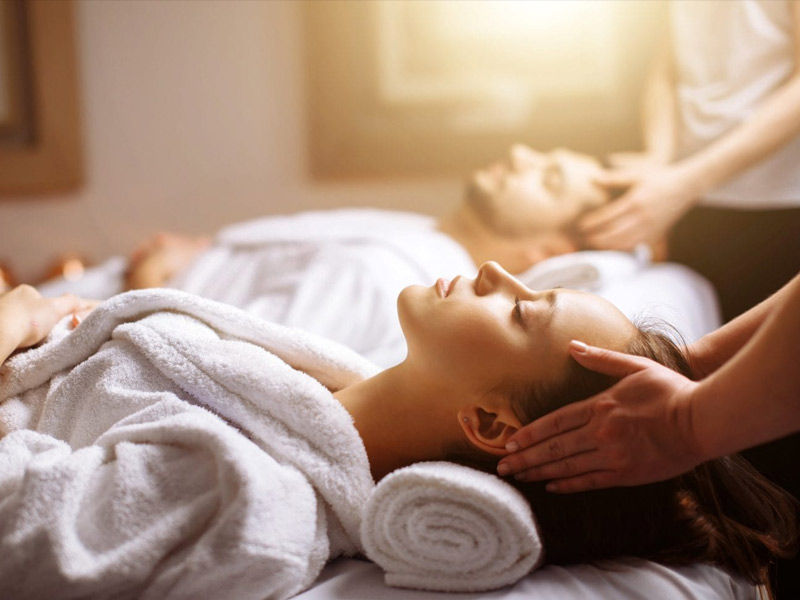 couple taking head massage