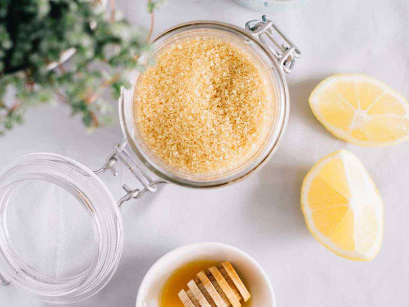 lemon honey sugar diy face scrub