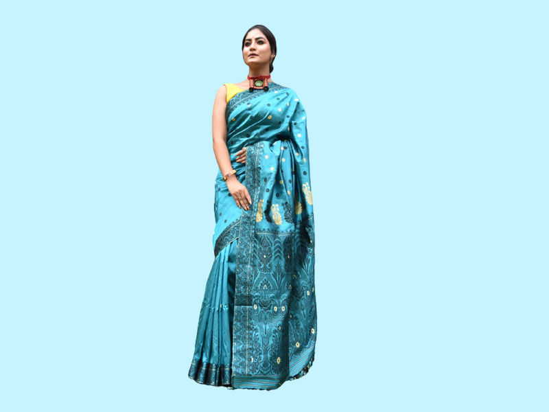 Buy Aqua Sarees for Women by U R A QT Online | Ajio.com