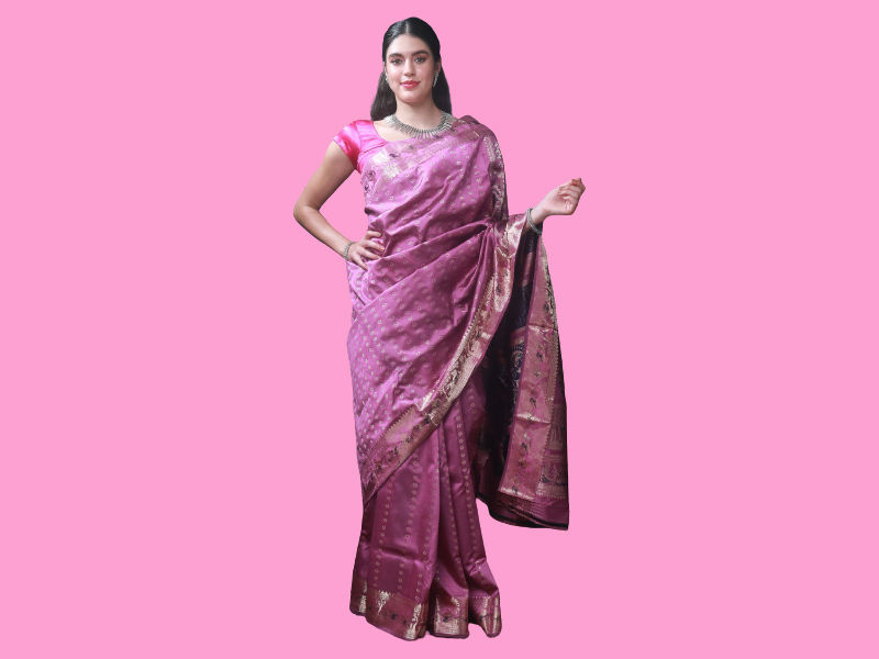 Code: SR15024 - Kanchipuram Silk Saree To know more about this product  contact our eshop team at es***@*****. | Phulkari saree, Velvet saree, Saree  models