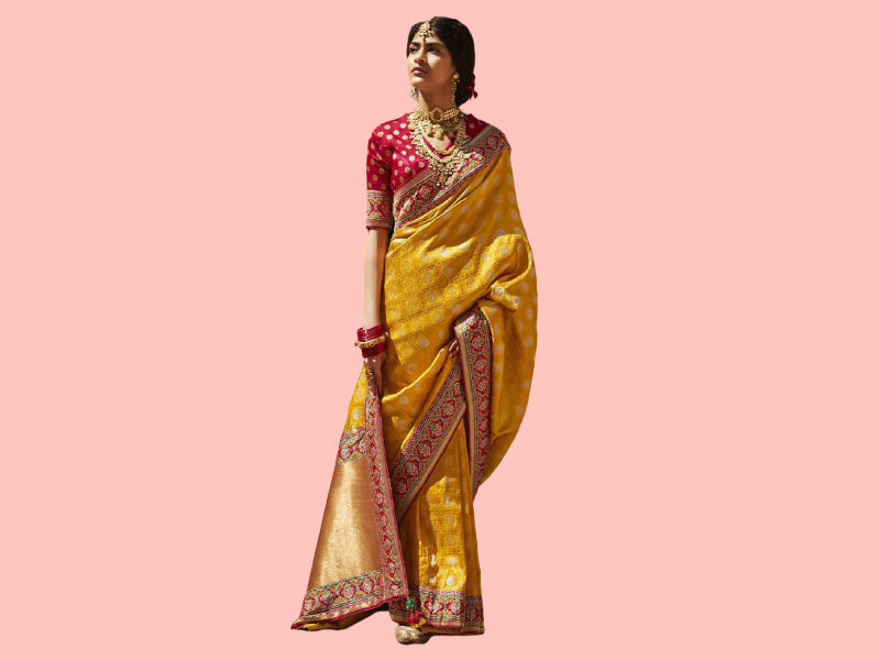 Yellow Silk Cotton Saree