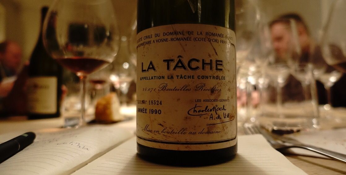 DRC La Tâche 1990 年份酒標近攝