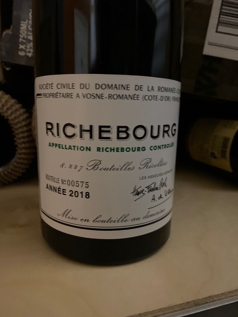 DRC Richebourg 2018 回收估價