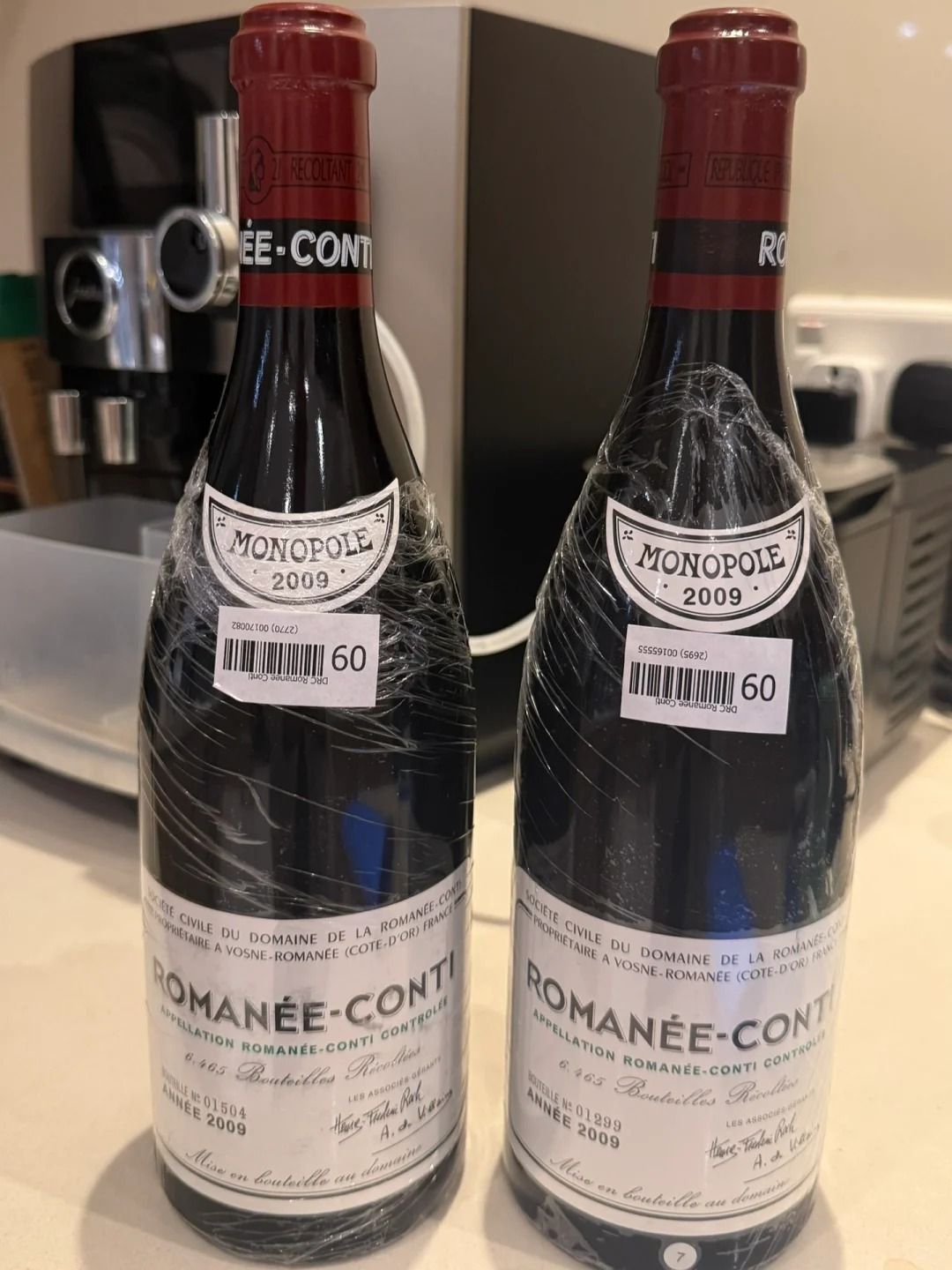 Romanée-Conti 羅曼尼康帝酒標與瓶身細節