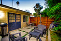 Secluded Windansea Beach Cottage - private outdoor patio with heat lamp and outdoor seating for 4