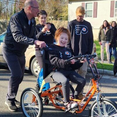 pushing the bike