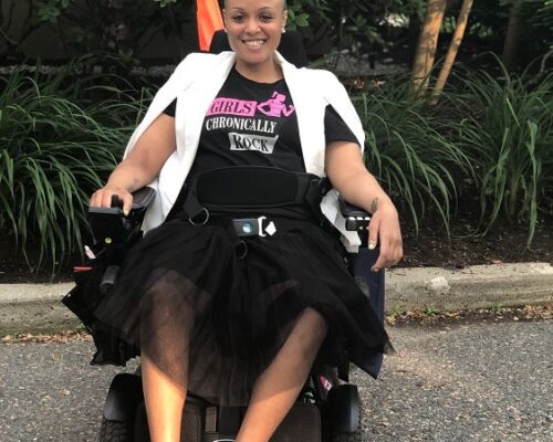 on wheelchair