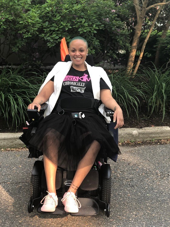 on wheelchair